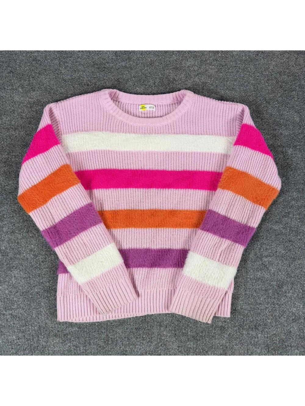 Epic Threads Girls' Large (14-16) Striped Knit‎ Sweater Pink Bubblegum Pixie